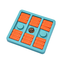 HKM-9040061 Interactive Dog Toy for Boredom Relief - Square Leaky Food Dispensing Design, Green/Blue, 23*24*2.8CM