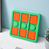 HKM-9040061 Interactive Dog Toy for Boredom Relief - Square Leaky Food Dispensing Design, Green/Blue, 23*24*2.8CM