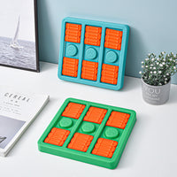 HKM-9040061 Interactive Dog Toy for Boredom Relief - Square Leaky Food Dispensing Design, Green/Blue, 23*24*2.8CM