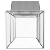 HKM-9040829 Spacious Silver Galvanized Steel Chicken Coop - 3x1x1.5 m with Lockable Door and Mesh Design