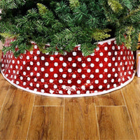 HKM-904083 Creative Home Christmas Tree Skirt with Red and White Dot Sequins, Non-Woven Fabric, 61CM & 77CM