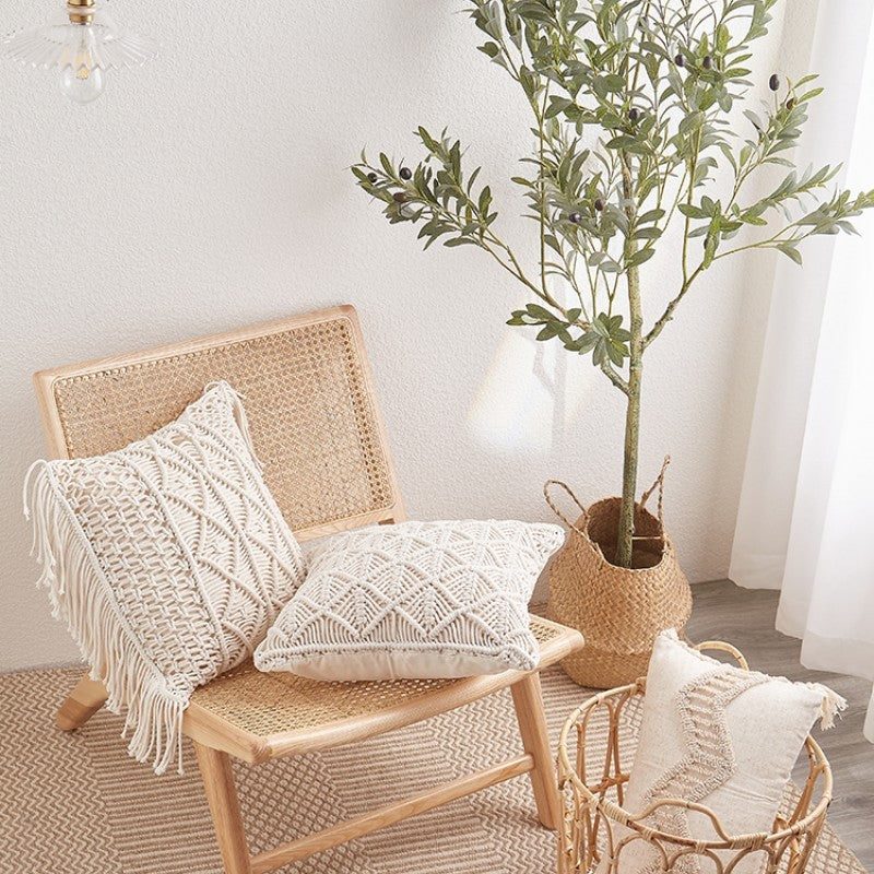 HKM-904083 Hand-Woven Cotton Bohemian Pillow Cushion in Various Sizes and Colors