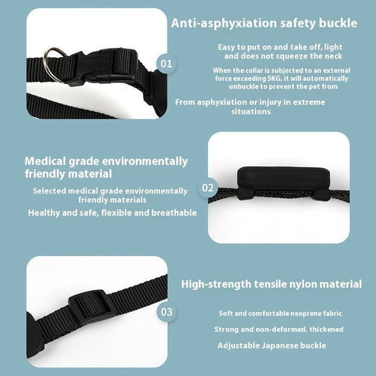 HKM-9041213 Pet Positioning Collar with Anti-Lost Tracker for Cats and Puppies - Bluetooth 5.2, Sound Alert up to 90 dB, Adjustable Size 28-39 cm, Available in Black, Blue, and Pink