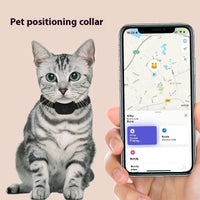 HKM-9041213 Pet Positioning Collar with Anti-Lost Tracker for Cats and Puppies - Bluetooth 5.2, Sound Alert up to 90 dB, Adjustable Size 28-39 cm, Available in Black, Blue, and Pink