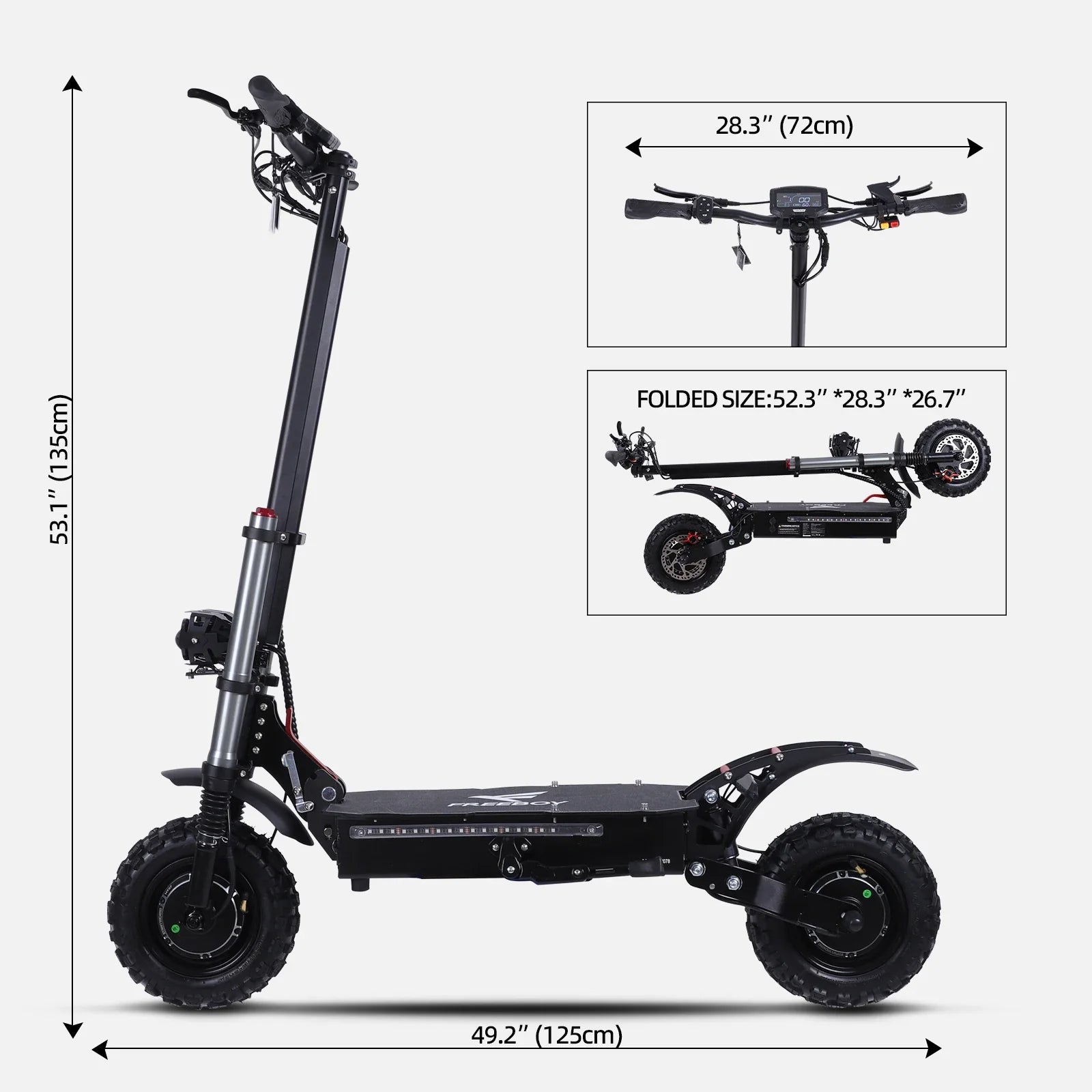 HKM-904147 Foldable 11-Inch Electric Off-Road Scooter, Dual Motor, Up to 100KM Range, Waterproof, 200KG Max Load
