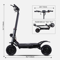 HKM-904147 Foldable 11-Inch Electric Off-Road Scooter, Dual Motor, Up to 100KM Range, Waterproof, 200KG Max Load