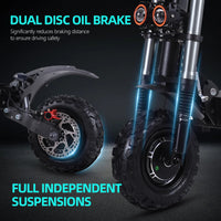 HKM-904147 Foldable 11-Inch Electric Off-Road Scooter, Dual Motor, Up to 100KM Range, Waterproof, 200KG Max Load