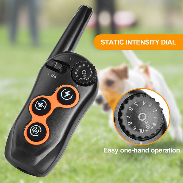 HKM-9042493 Remote Dog Training Collar with 600m Range, Adjustable Vibration and Shock, Waterproof Receiver