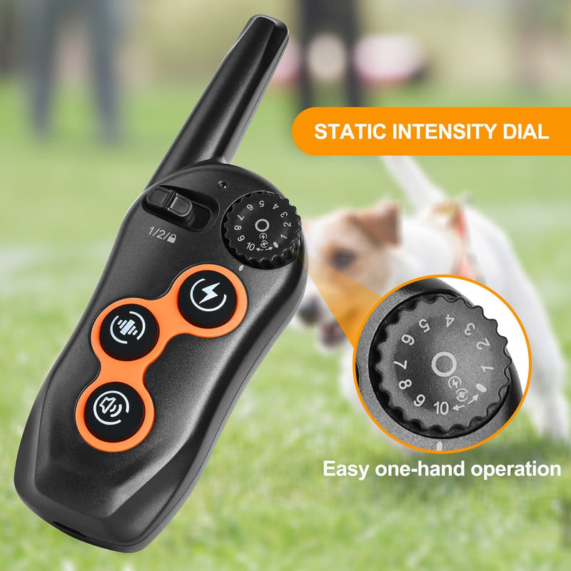 HKM-9042493 Remote Dog Training Collar with 600m Range, Adjustable Vibration and Shock, Waterproof Receiver