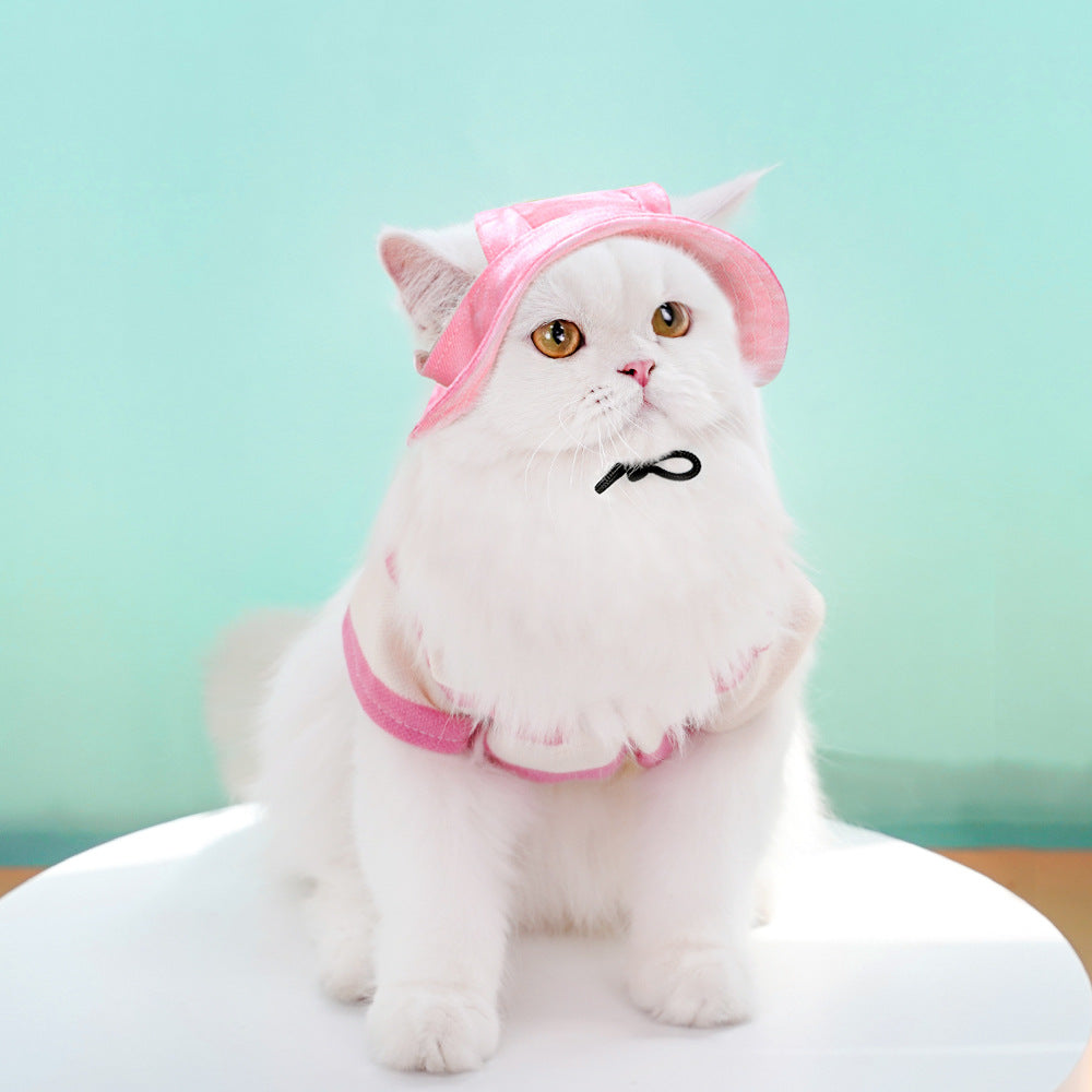 HKM-9044029 Adjustable Bucket Hat for Dogs and Cats - Sun Protection in Tie-Dye Colors