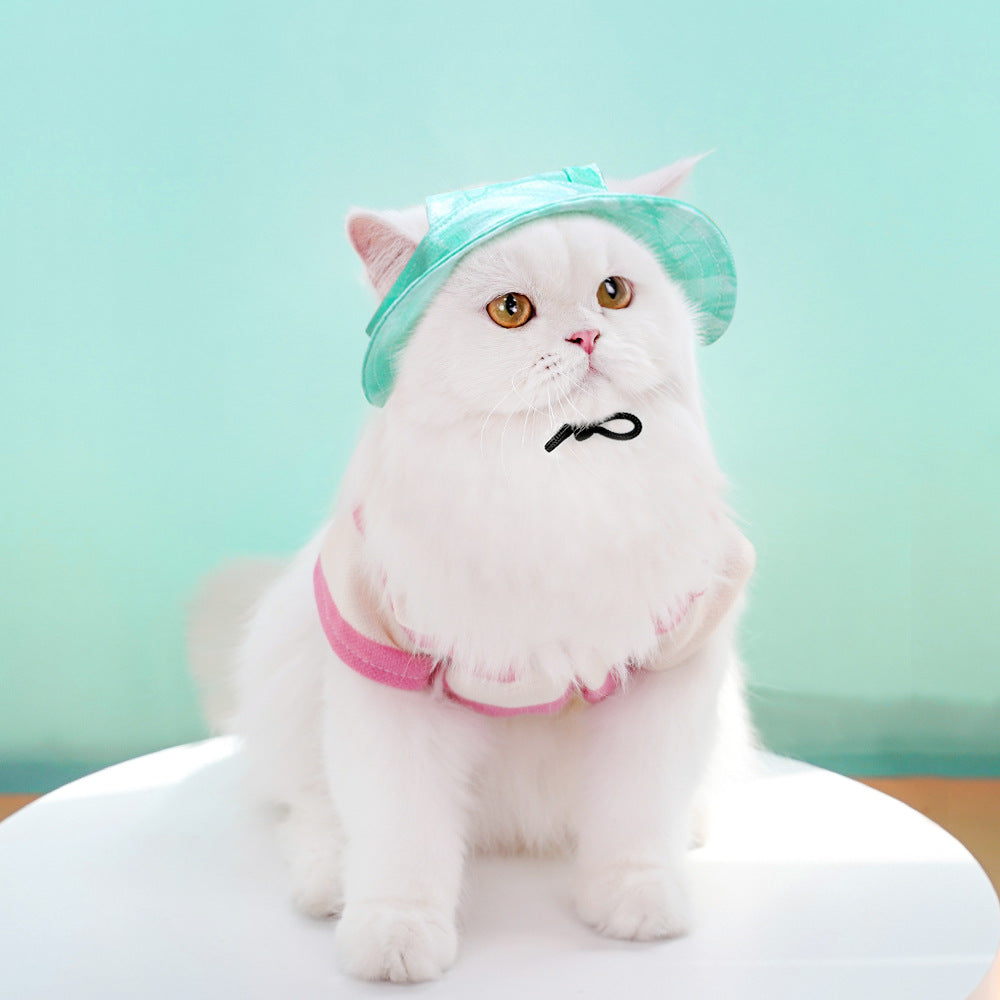HKM-9044029 Adjustable Bucket Hat for Dogs and Cats - Sun Protection in Tie-Dye Colors