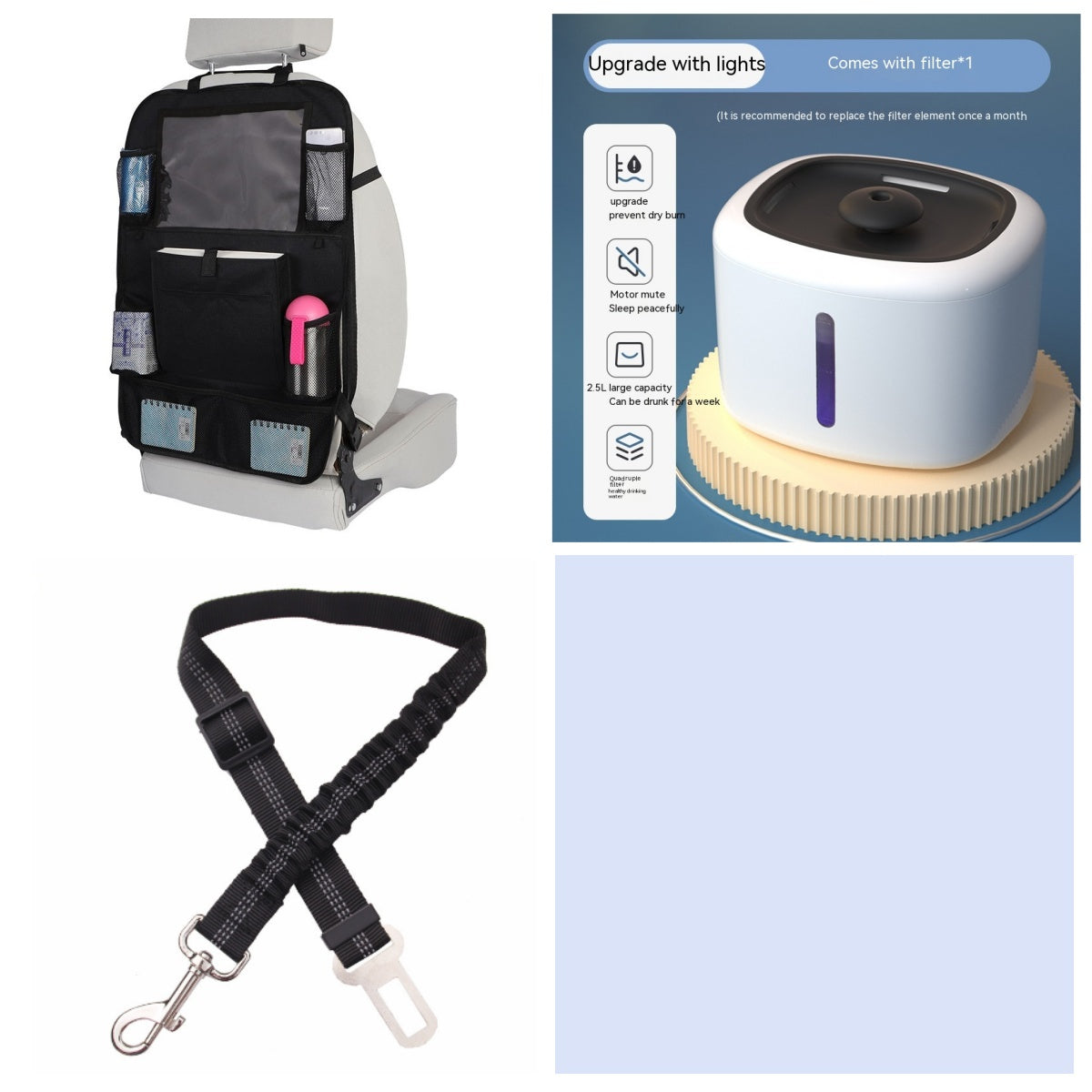 HKM-9045053 Automatic Pet Water Dispenser with Circulation and Optional Lighting