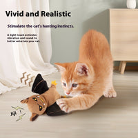 HKM-9046589 Rechargeable Plush Electric Cat Toy with Swinging Wings - Halloween Bat and Naughty Pumpkin Designs