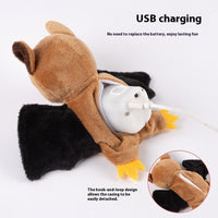 HKM-9046589 Rechargeable Plush Electric Cat Toy with Swinging Wings - Halloween Bat and Naughty Pumpkin Designs
