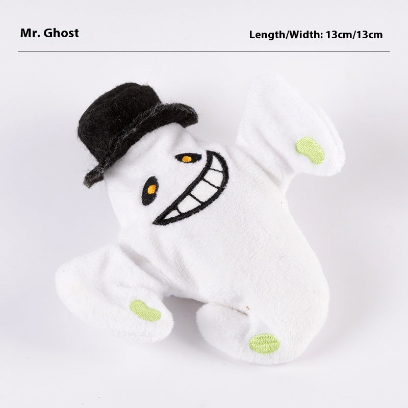 HKM-9046589 Rechargeable Plush Electric Cat Toy with Swinging Wings - Halloween Bat and Naughty Pumpkin Designs