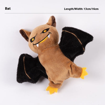 HKM-9046589 Rechargeable Plush Electric Cat Toy with Swinging Wings - Halloween Bat and Naughty Pumpkin Designs
