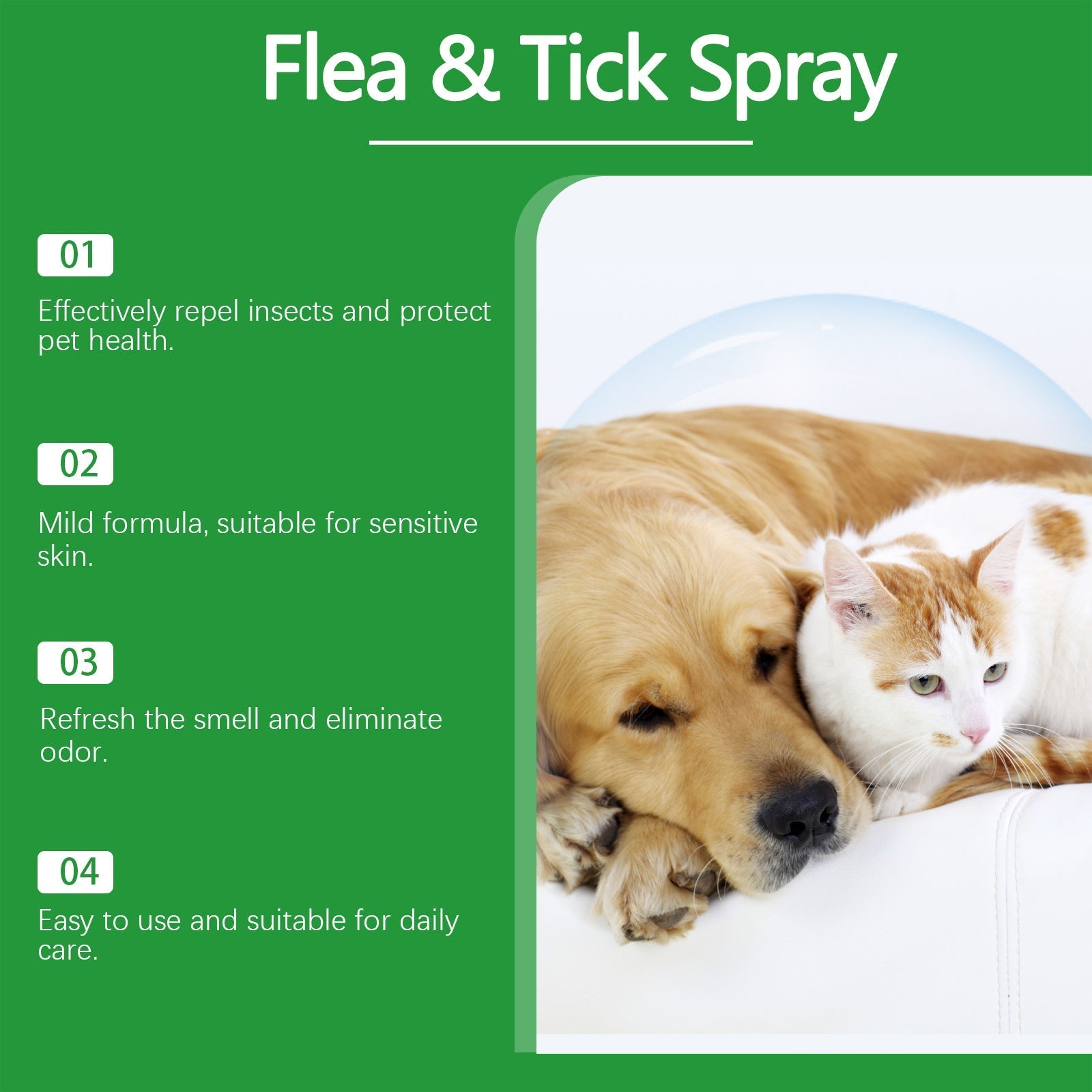 HKM-9046845 Gentle Daily Cleaning Care Solution for Dogs - 100ml Insect Repellent Spray