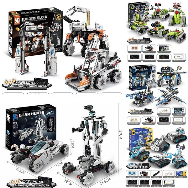 HKM-904787 5-in-1 Remote Control Robot Building Kit - APP Programmable STEM Toy for Ages 5 and Up