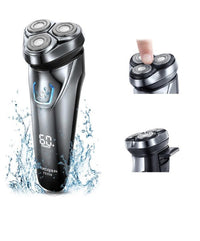 HKM-904851 Electric Rotary Shaver with Rechargeable Battery and Body Wash Cleaning Method