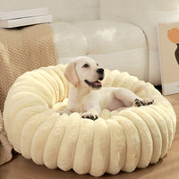 HKM-9049021 Long Plush Round Cat Nest & Dog Bed ¨C Winter Warm Soft Pet Sleeping Mat in Various Sizes and Colors