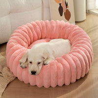 HKM-9049021 Long Plush Round Cat Nest & Dog Bed ¨C Winter Warm Soft Pet Sleeping Mat in Various Sizes and Colors