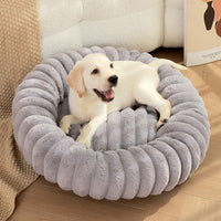 HKM-9049021 Long Plush Round Cat Nest & Dog Bed ¨C Winter Warm Soft Pet Sleeping Mat in Various Sizes and Colors
