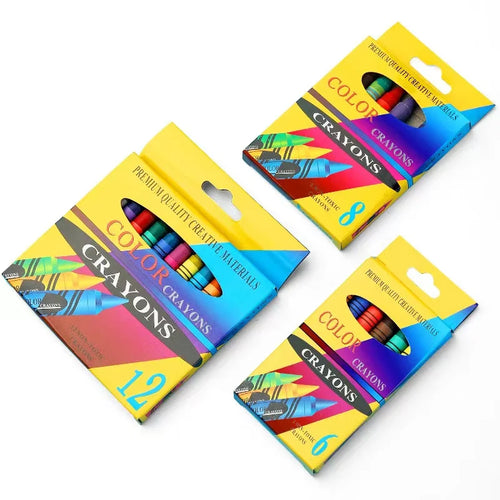 HKM-904915 Non-Toxic Mini Crayon Set for Kids - Available in 6, 8, 12, or 24 Colours