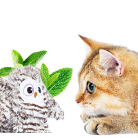 HKM-9049789 Owl Cat Teaser Stick with Sea Mother Fur and Cat Mint for Interactive Play