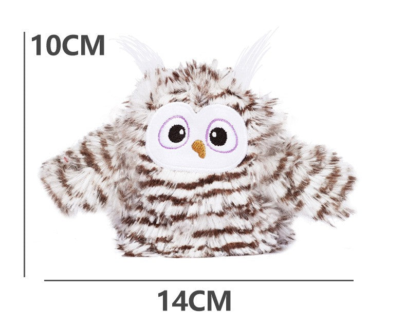 HKM-9049789 Owl Cat Teaser Stick with Sea Mother Fur and Cat Mint for Interactive Play