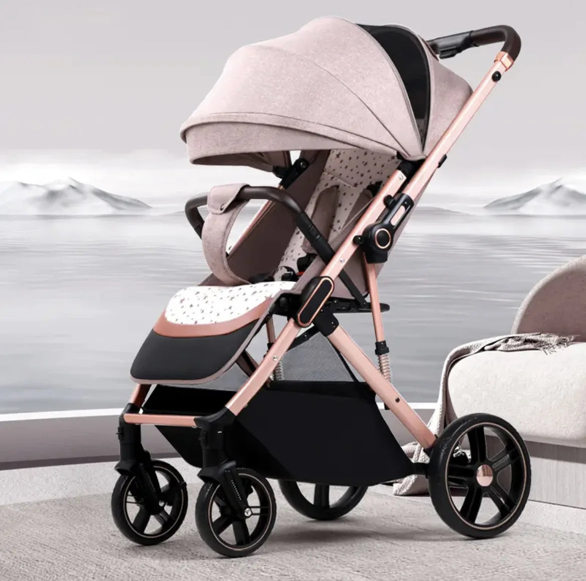 HKM-904979 Adjustable Baby Stroller with High-Quality Control for Newborns
