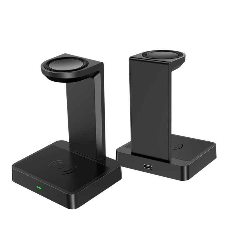 HKM-904979 Dual Wireless Qi Charger with Type-C Cable - Black