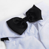 HKM-9051325 Stylish Black Bow Tie Suit Bib for Male Dogs - Sizes S to XXL