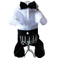 HKM-9051325 Stylish Black Bow Tie Suit Bib for Male Dogs - Sizes S to XXL