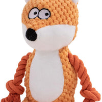 HKM-9052221 Interactive Plush Dog Squeaker Toy with Crinkle Paper and Cotton Rope for Small to Medium Dogs