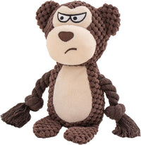 HKM-9052221 Interactive Plush Dog Squeaker Toy with Crinkle Paper and Cotton Rope for Small to Medium Dogs