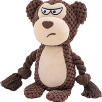 HKM-9052221 Interactive Plush Dog Squeaker Toy with Crinkle Paper and Cotton Rope for Small to Medium Dogs