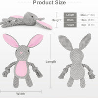 HKM-9052221 Interactive Plush Dog Squeaker Toy with Crinkle Paper and Cotton Rope for Small to Medium Dogs