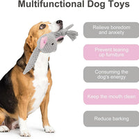 HKM-9052221 Interactive Plush Dog Squeaker Toy with Crinkle Paper and Cotton Rope for Small to Medium Dogs
