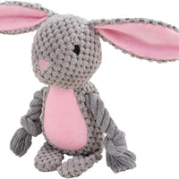 HKM-9052221 Interactive Plush Dog Squeaker Toy with Crinkle Paper and Cotton Rope for Small to Medium Dogs