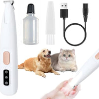 HKM-905299 Electric Dog Paw Trimmer with LED Light - Rechargeable Low Noise Pet Clipper