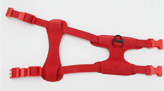 HKM-9054013 Small and Medium Dog Chest Harness - Adjustable Super Fiber Pet Strap in Black, Red, Pink, and Dark Blue
