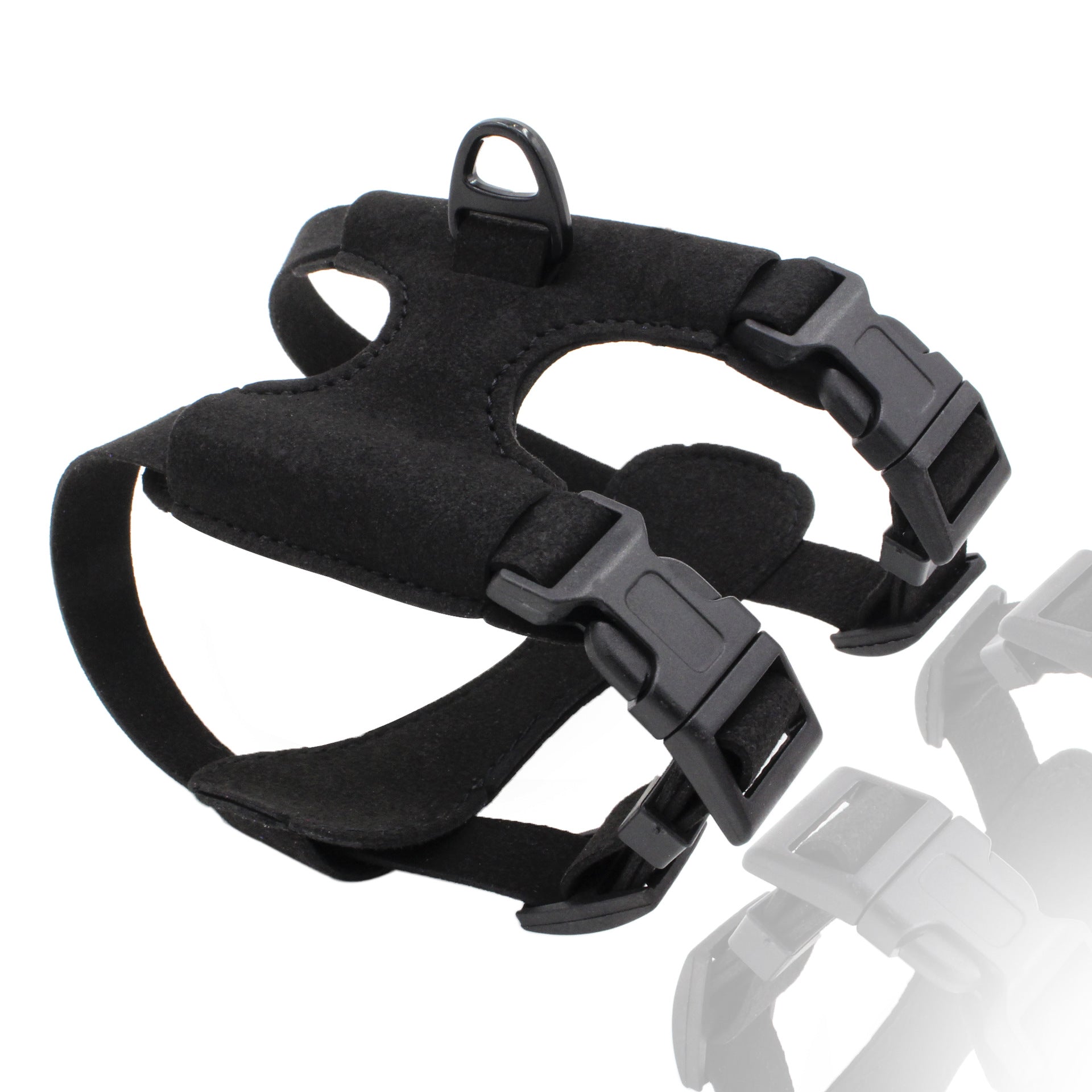 HKM-9054013 Small and Medium Dog Chest Harness - Adjustable Super Fiber Pet Strap in Black, Red, Pink, and Dark Blue