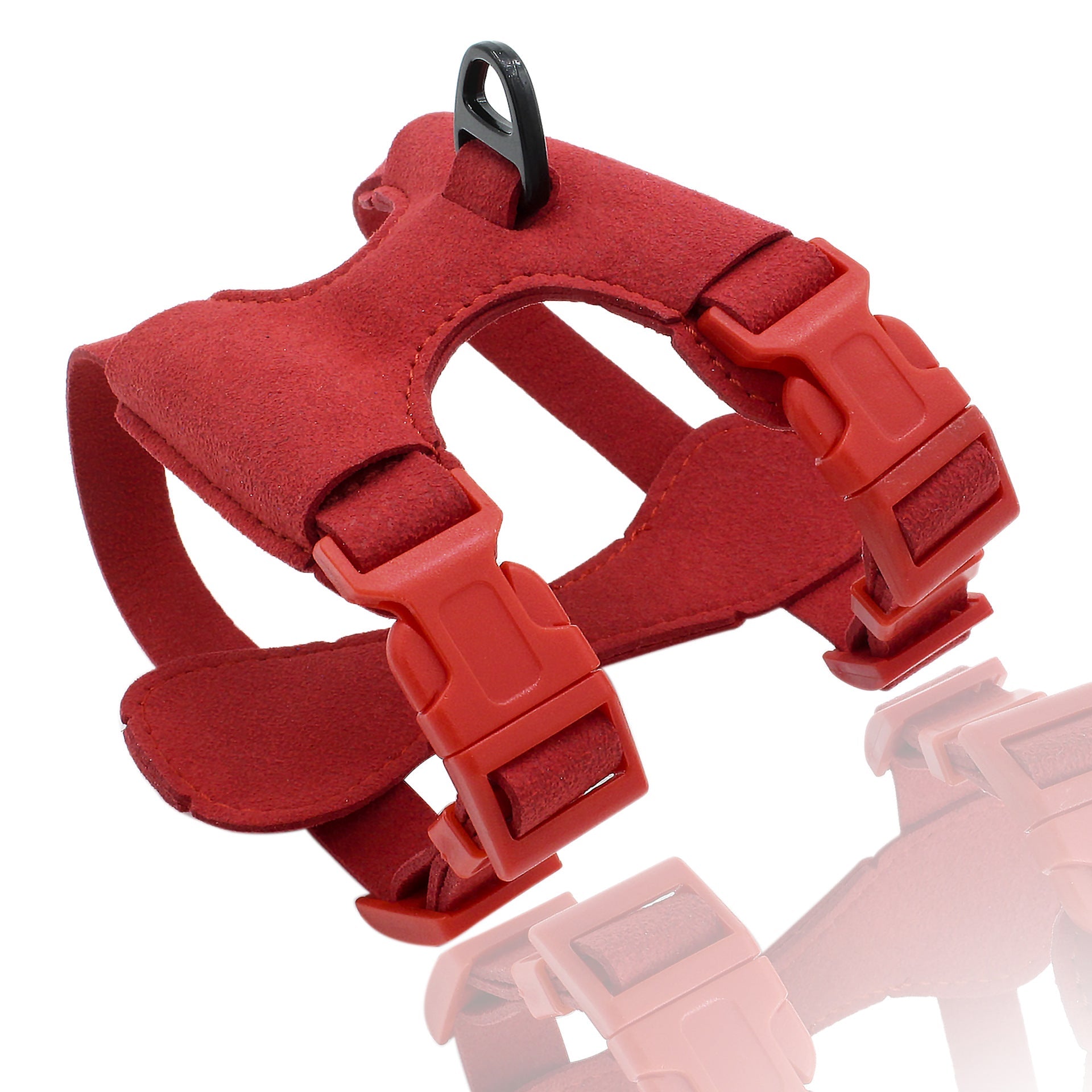 HKM-9054013 Small and Medium Dog Chest Harness - Adjustable Super Fiber Pet Strap in Black, Red, Pink, and Dark Blue