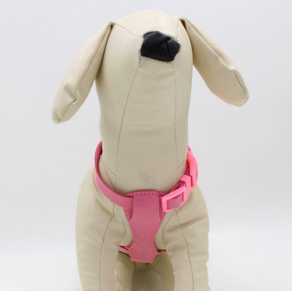 HKM-9054013 Small and Medium Dog Chest Harness - Adjustable Super Fiber Pet Strap in Black, Red, Pink, and Dark Blue