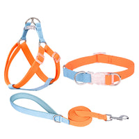 HKM-9054525 Three-Piece Set Polyester Ribbon Dog Collar with Leash and Chest Strap - Adjustable Sizes