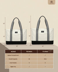 HKM-905491 Custom Fashion Canvas Laptop Bag for Women - Large Capacity Handbag for School and Business (15.6in, 17in)