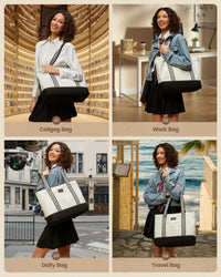 HKM-905491 Custom Fashion Canvas Laptop Bag for Women - Large Capacity Handbag for School and Business (15.6in, 17in)