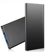 HKM-905491 Slim Black Alloy Power Bank - Mini Ultra-thin Design, Compact Size 139MM x 66MM x 15MM