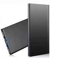 HKM-905491 Slim Black Alloy Power Bank - Mini Ultra-thin Design, Compact Size 139MM x 66MM x 15MM