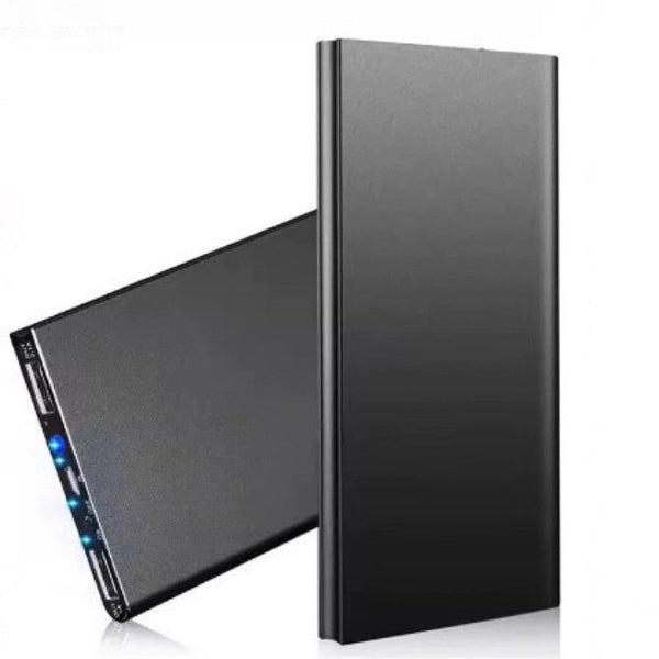HKM-905491 Slim Black Alloy Power Bank - Mini Ultra-thin Design, Compact Size 139MM x 66MM x 15MM